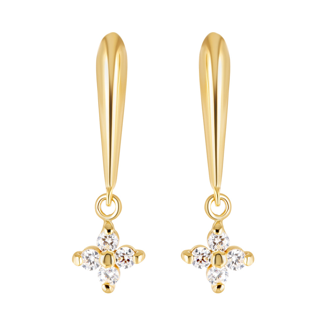 9ct Clover Drop Earring
