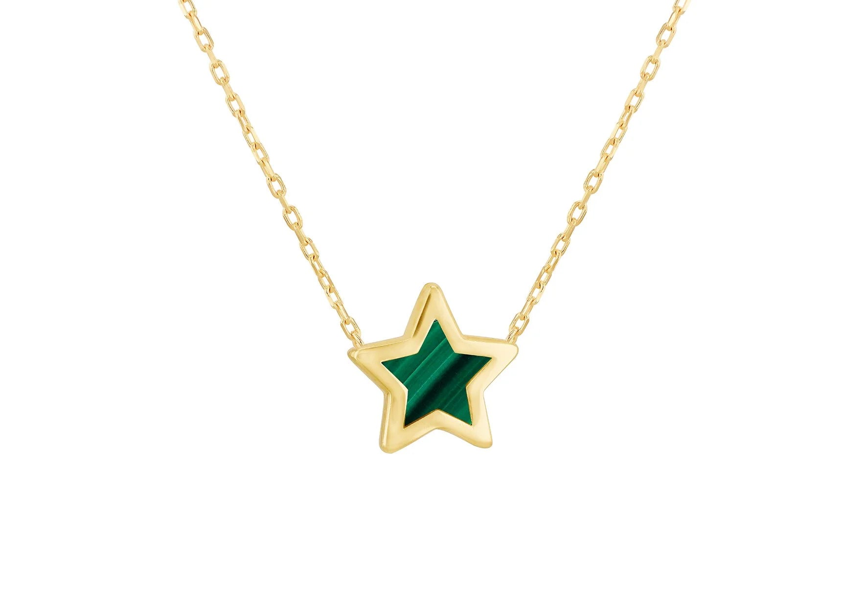 9ct Gold Green Star Necklace