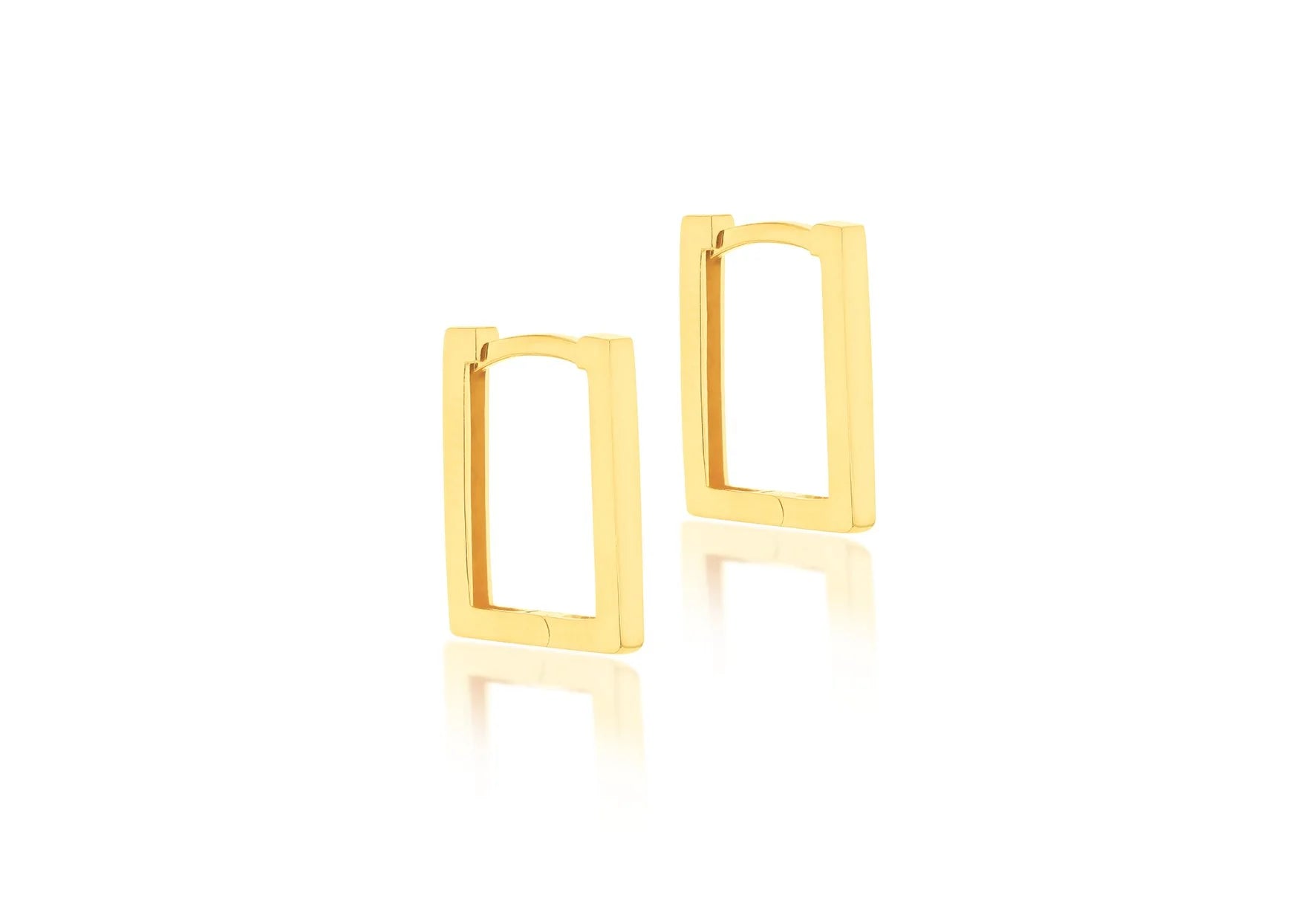 9ct Gold Rectangular Hoop