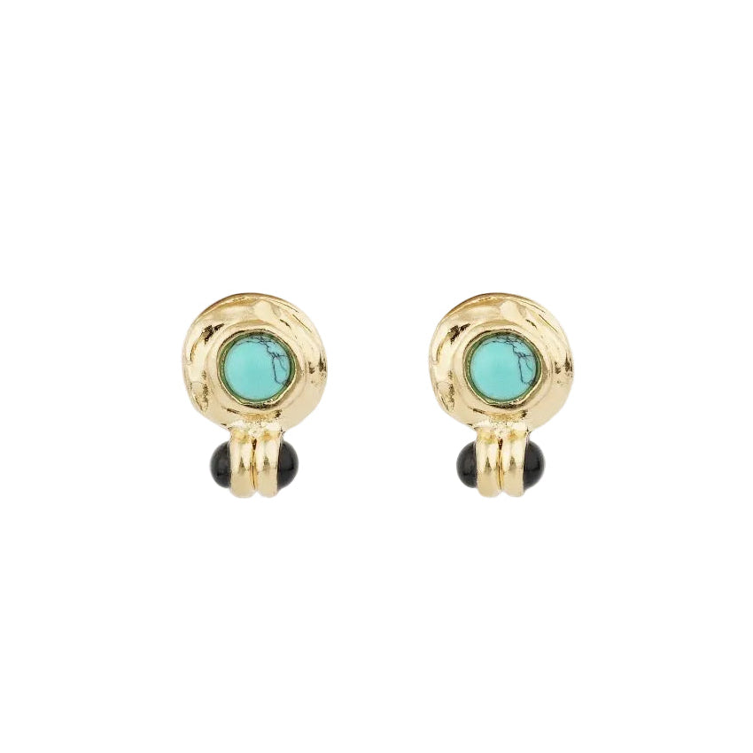 Amarante Cabochons Stud Earrings