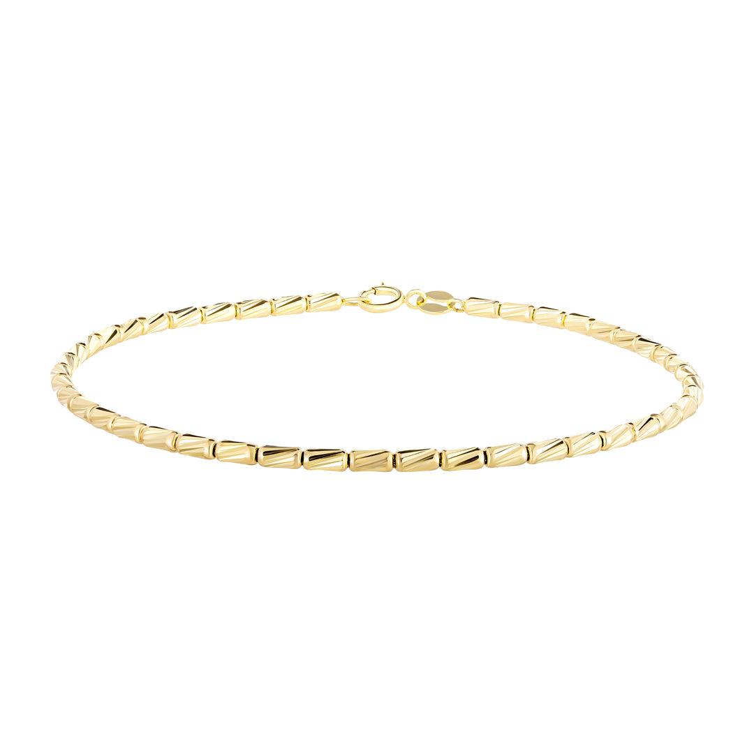9ct Diamond Cut Beaded Bracelet