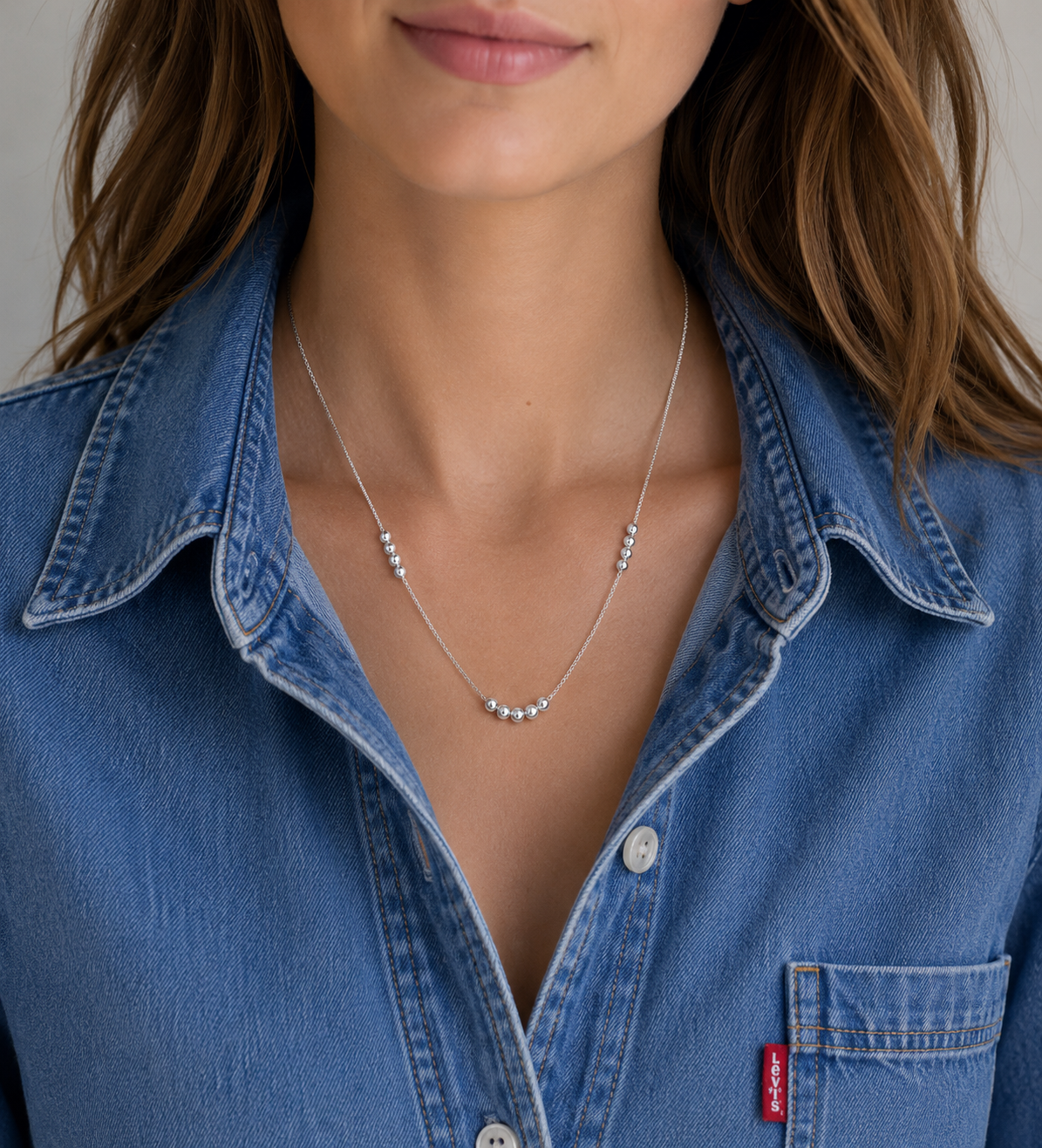 Silver Beaded Necklace