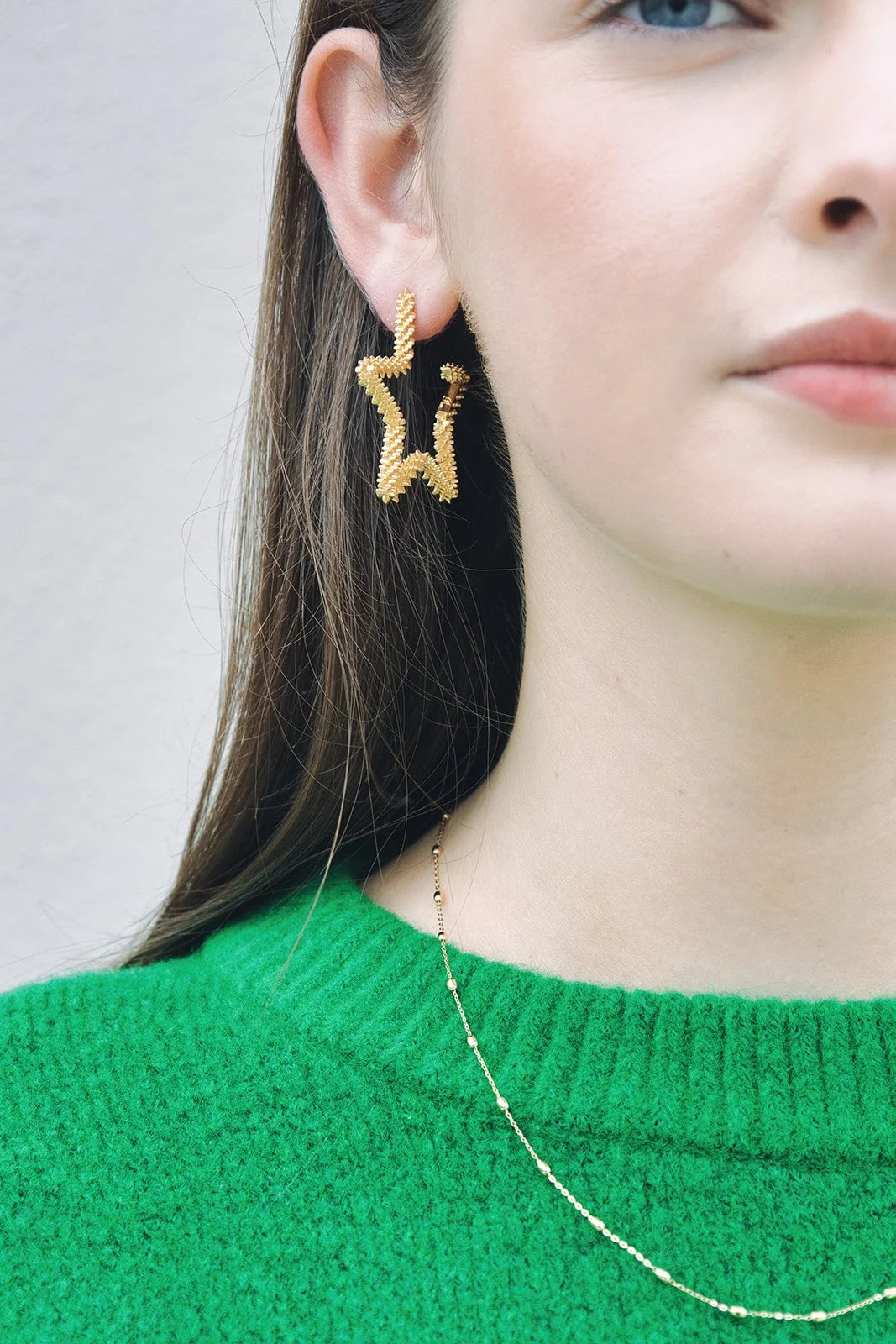 Gold Stardust Hoop Large