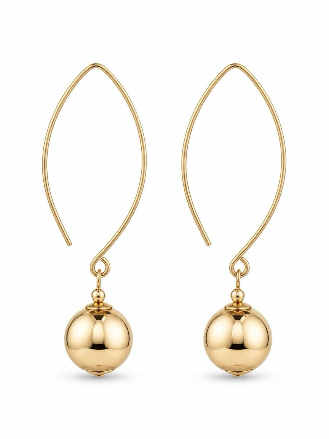 Gold Ball Open Oval Earrings