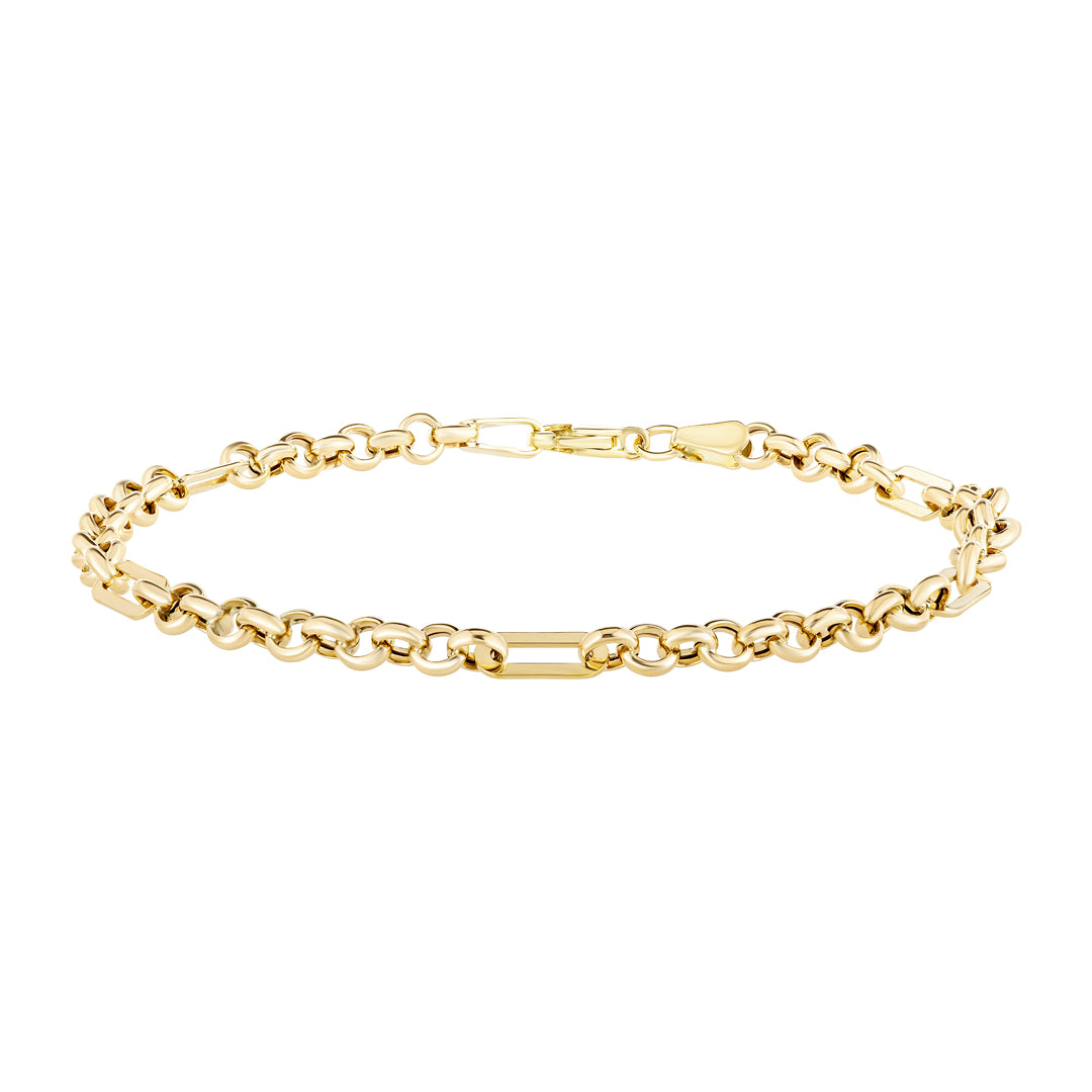 9ct Station Link Bracelet