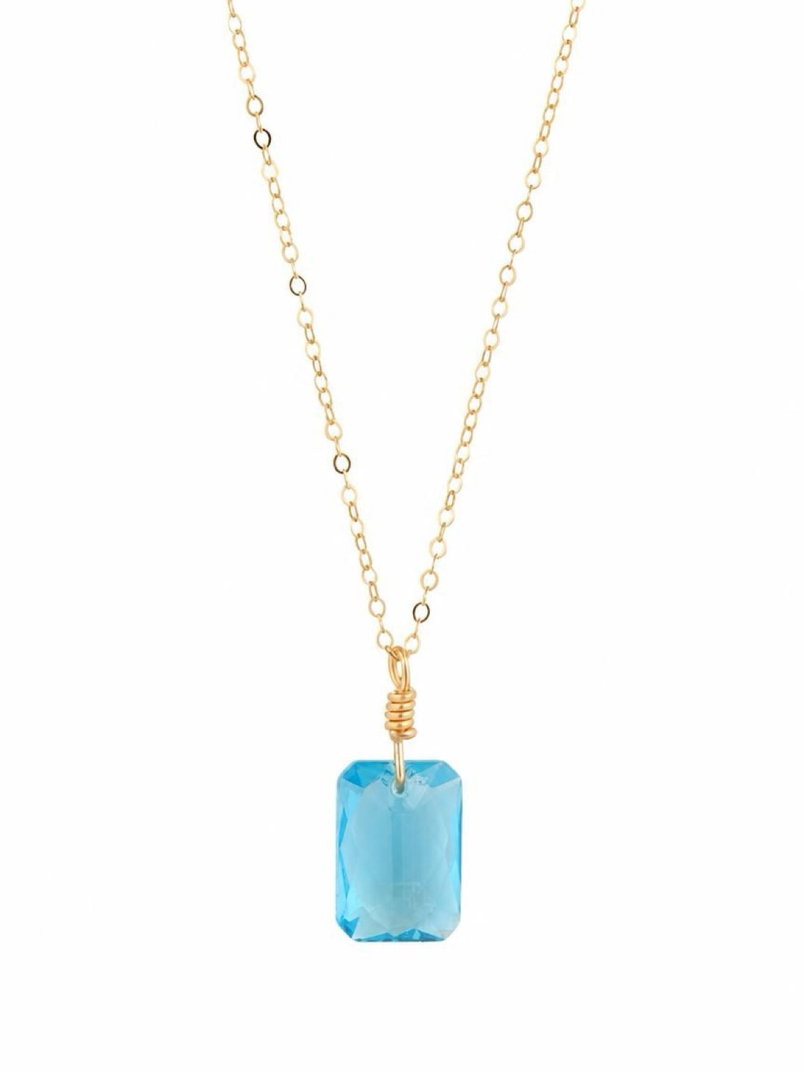 Aquamarine Crystal Pendant Necklace