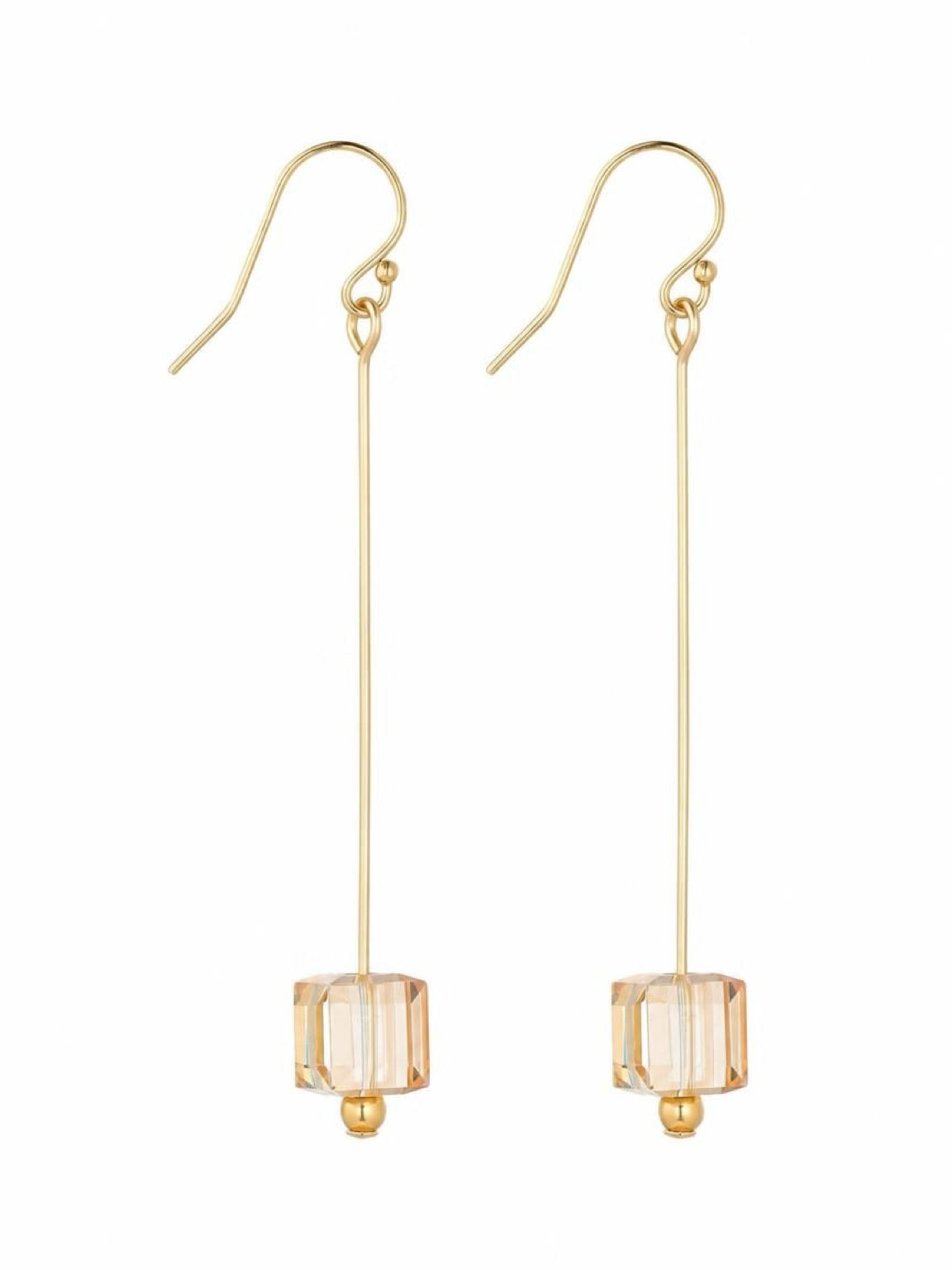 Golden Shadow Pin Cube Earrings