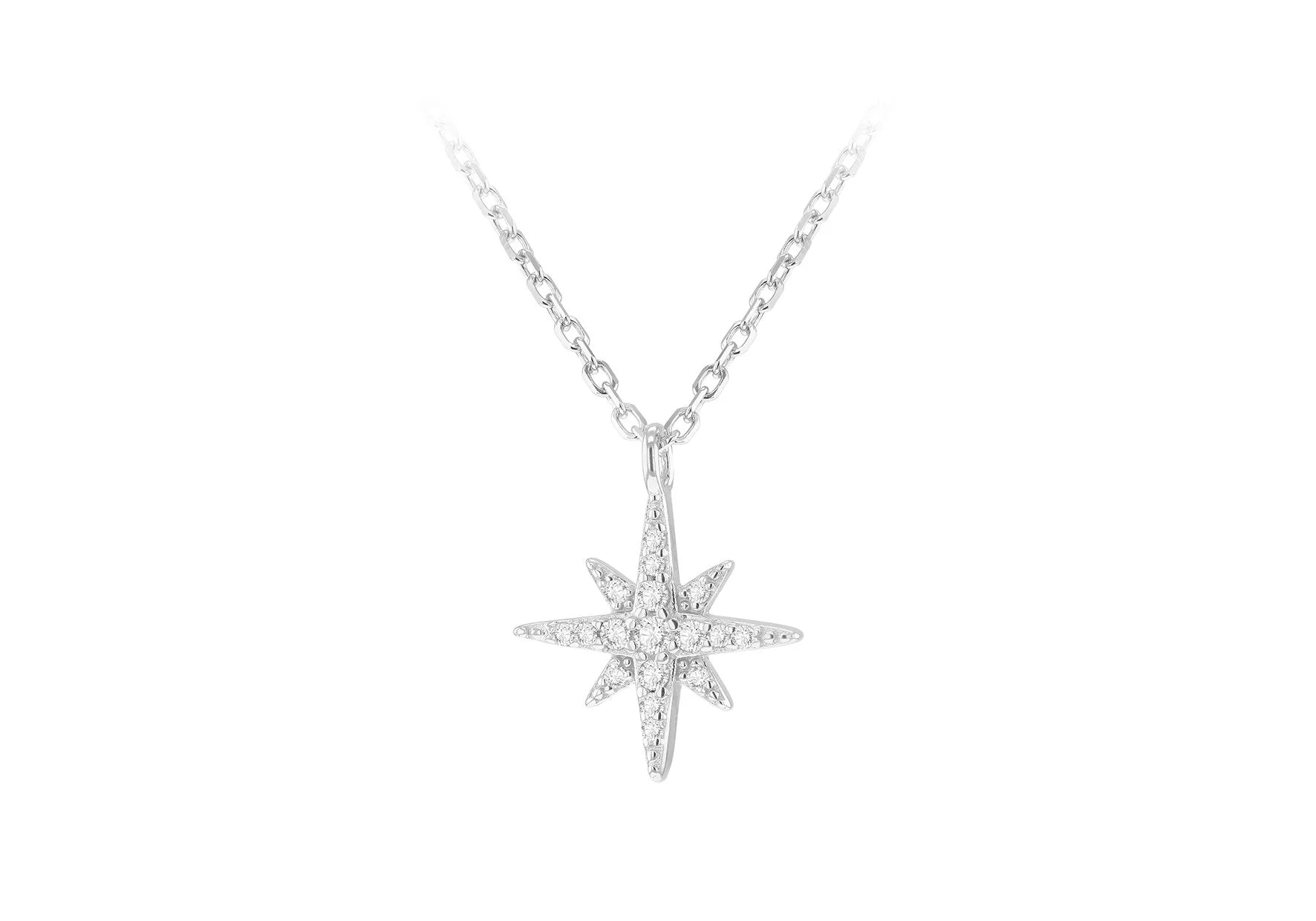 Silver North Star Necklace
