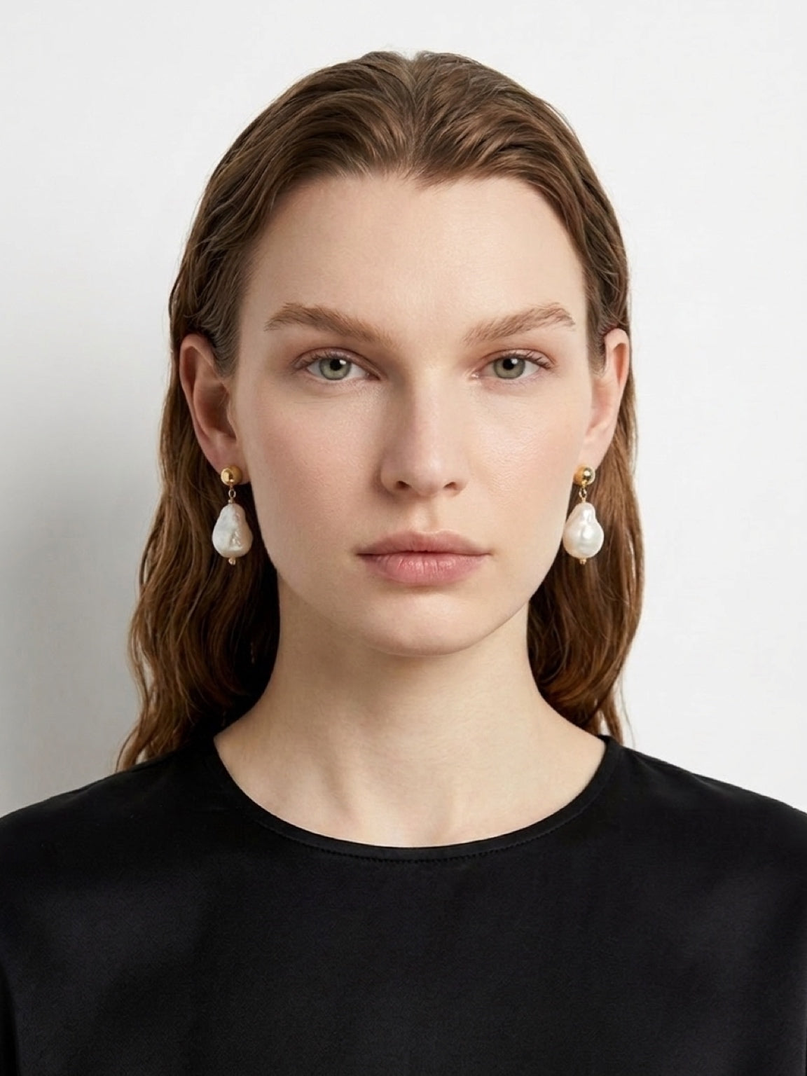 Large Baroque Pearl Drop Stud