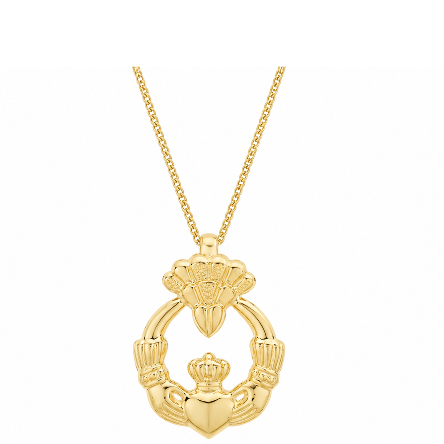 9ct Gold Claddagh Pendant