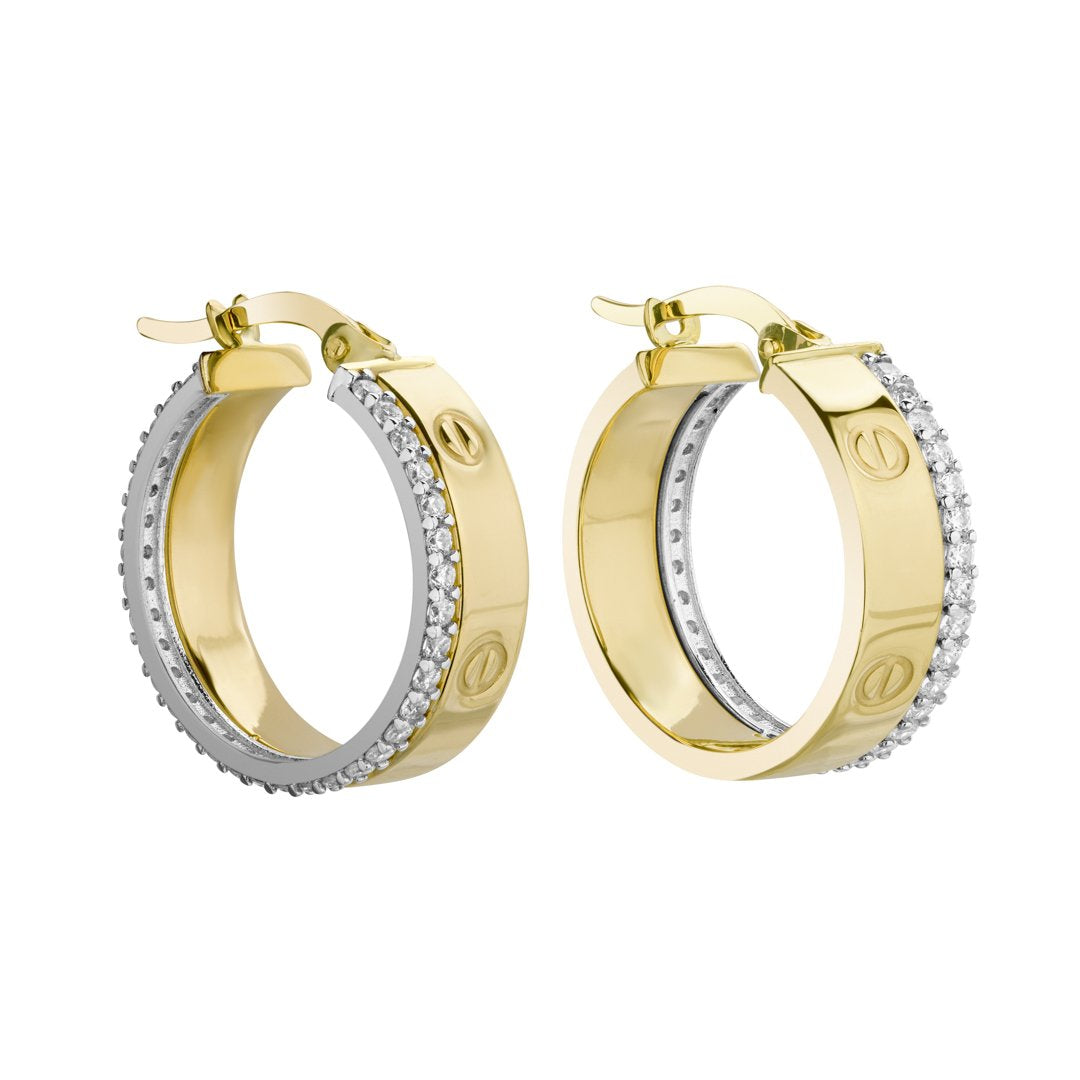 9ct Gold Delux Hoop With Stones