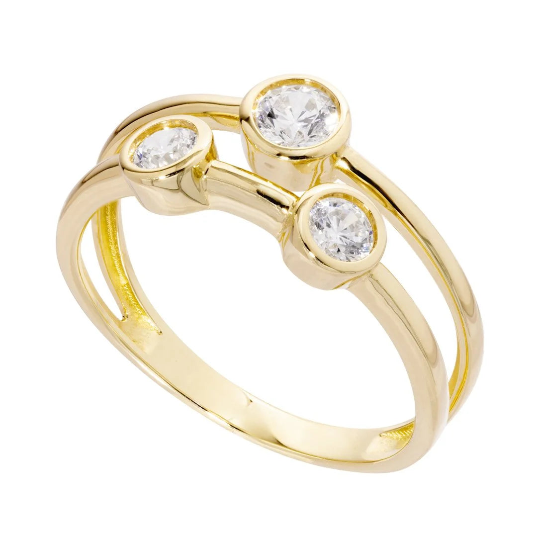 9ct Gold Three Stone Gold Ring