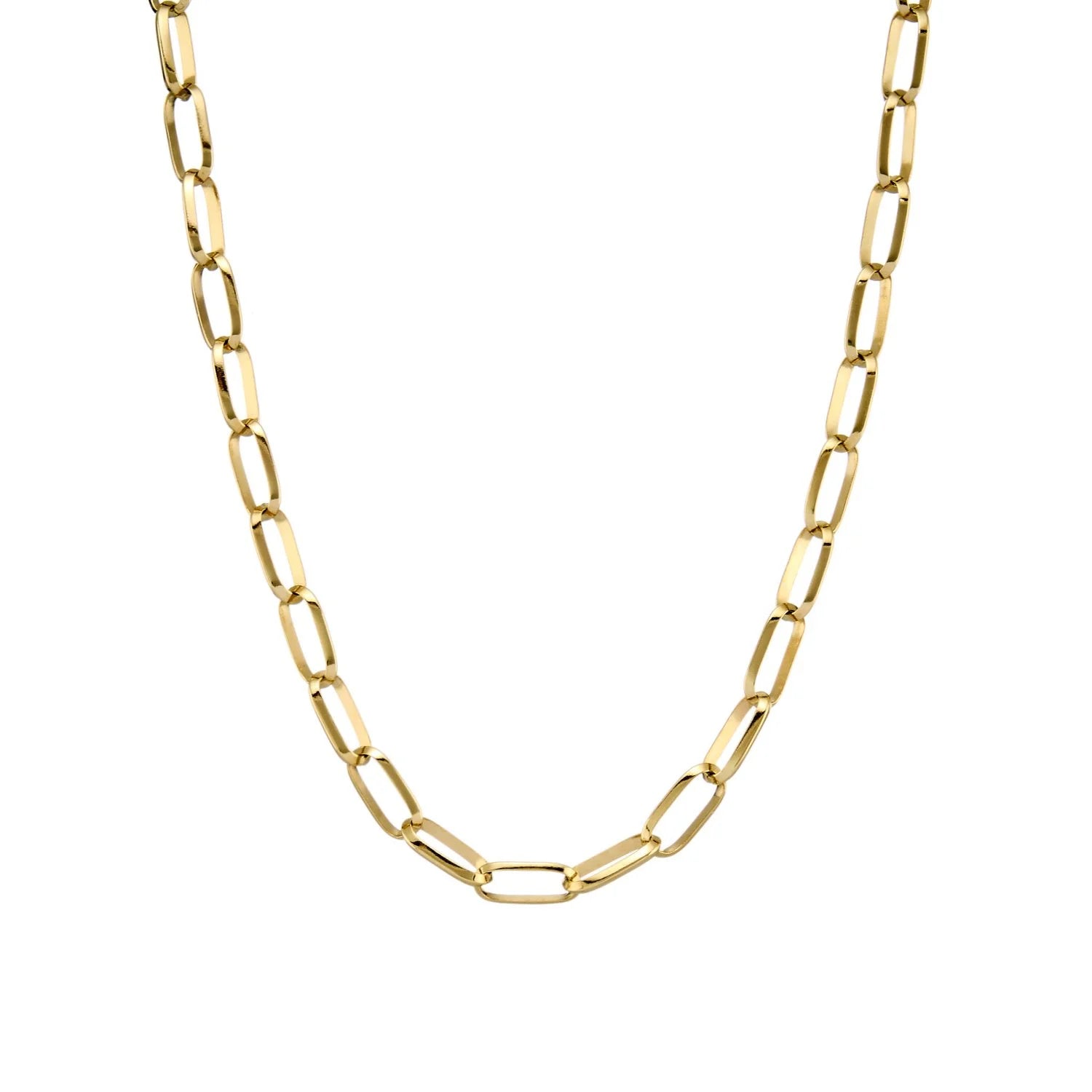 9ct Gold Handmade Oval Belcher Necklace