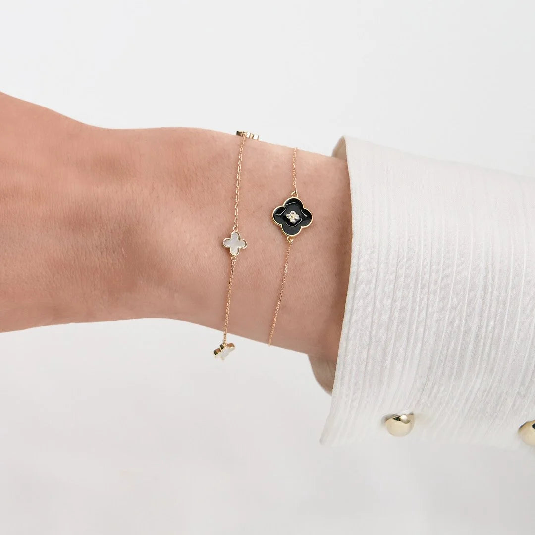 9ct Triple Pearl Petal Bracelet