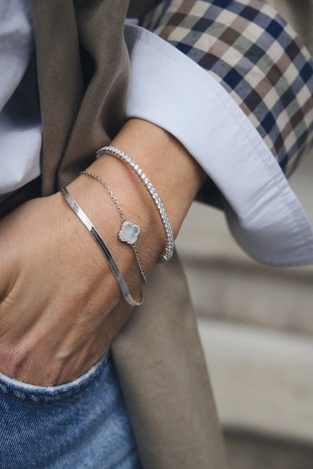 Silver CZ Tennis Bangle