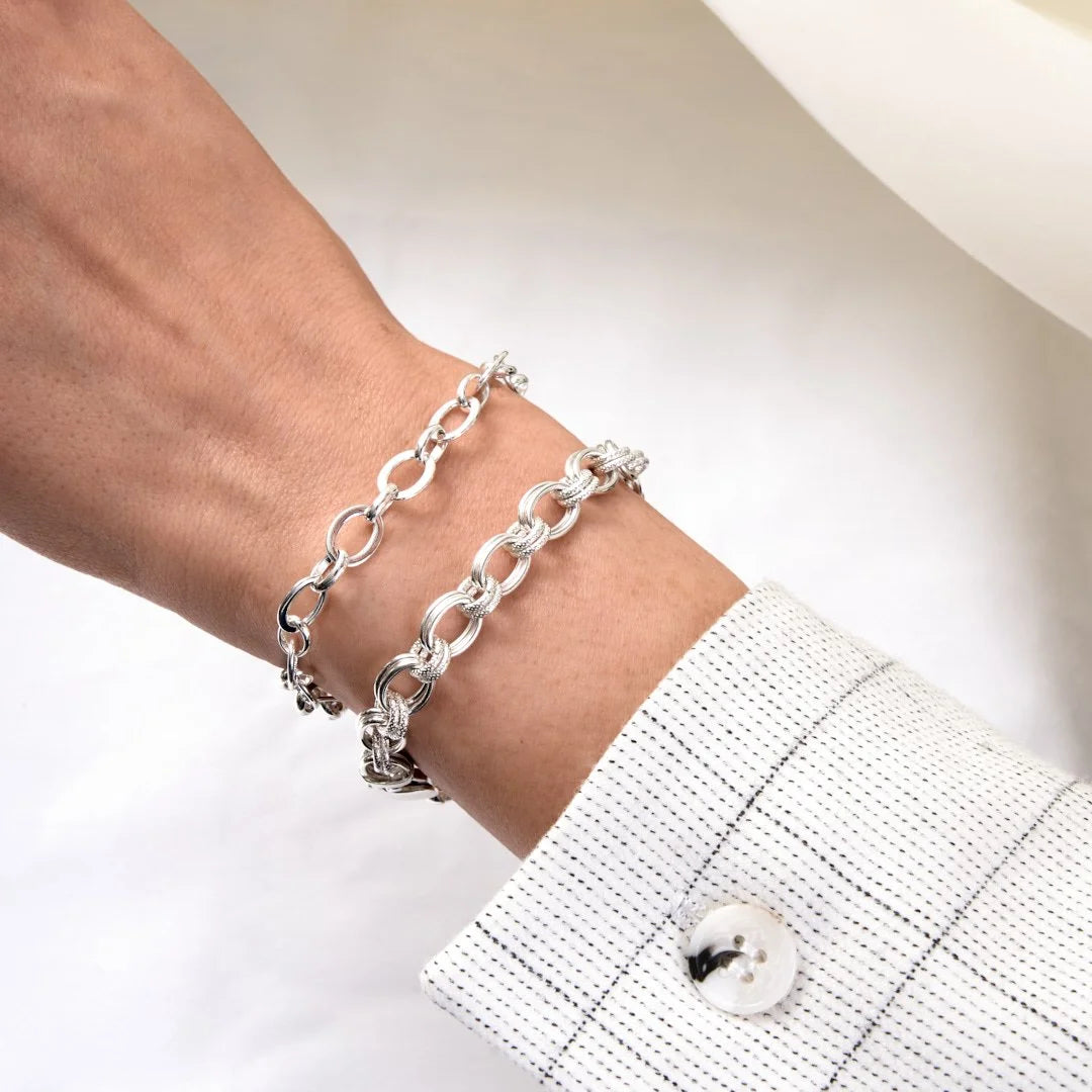 Silver Oval Connect Bracelet