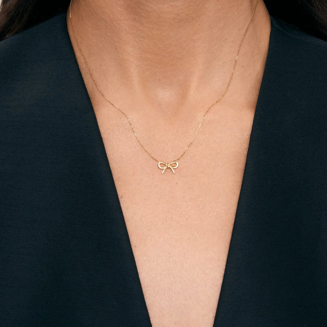 9ct Gold Bow Necklace