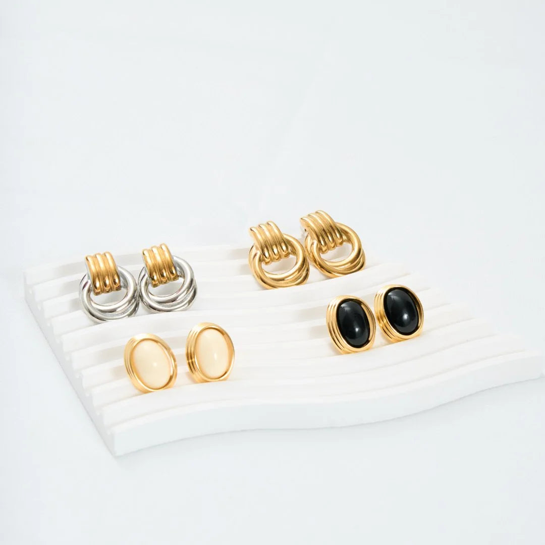 Two Tone Knock Earrings