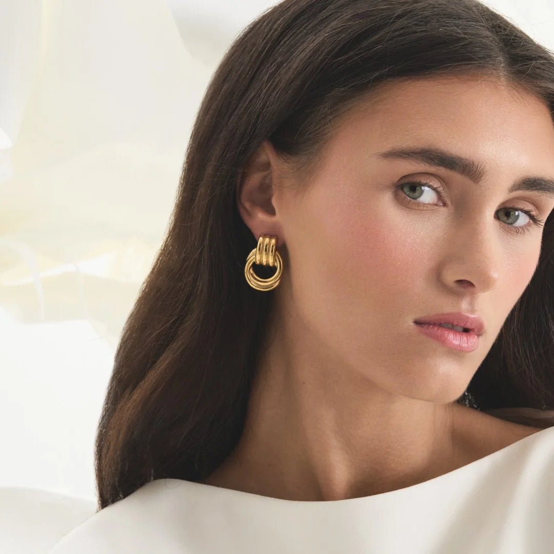 Gold Door Knock Earrings