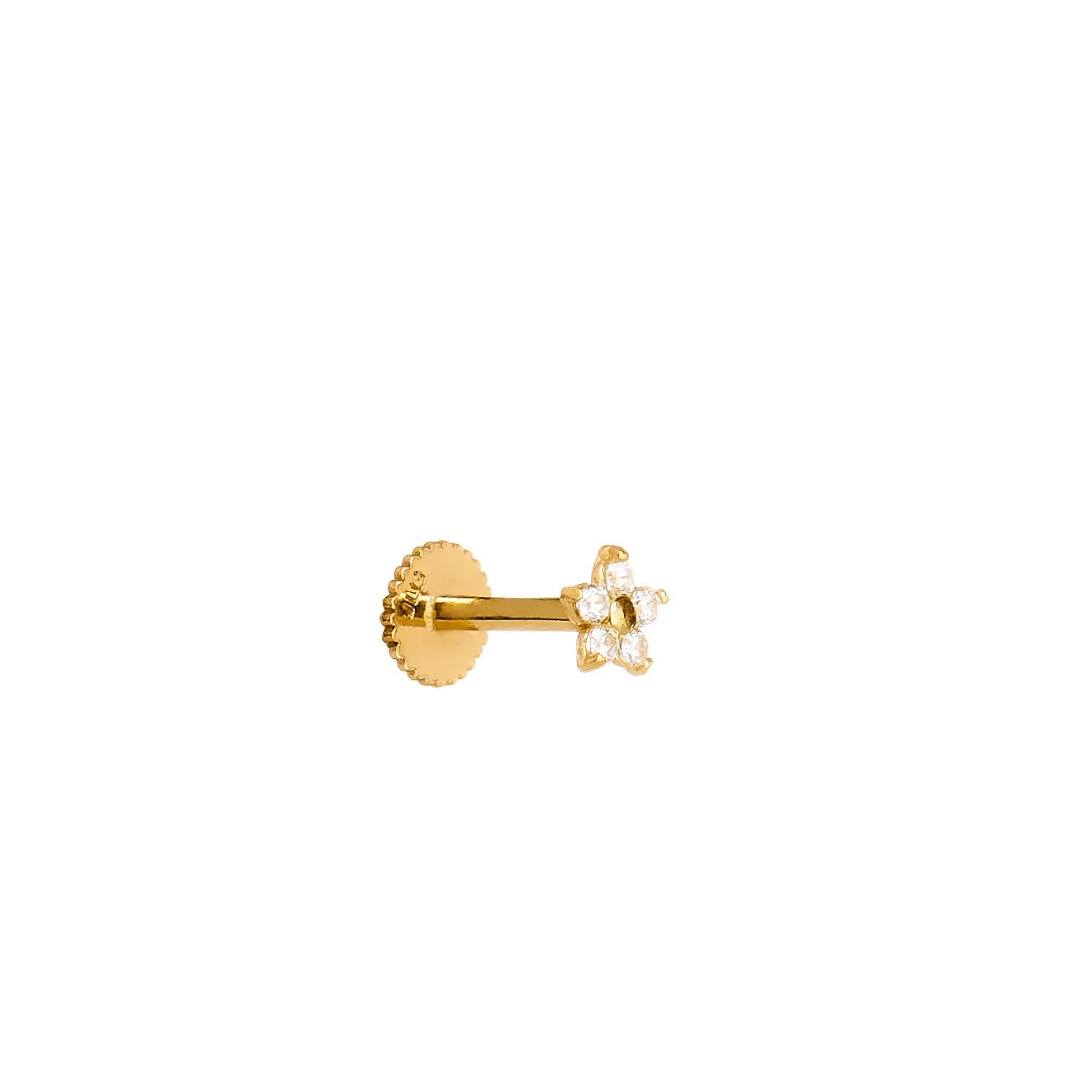 9ct Gold Flower Flatback.