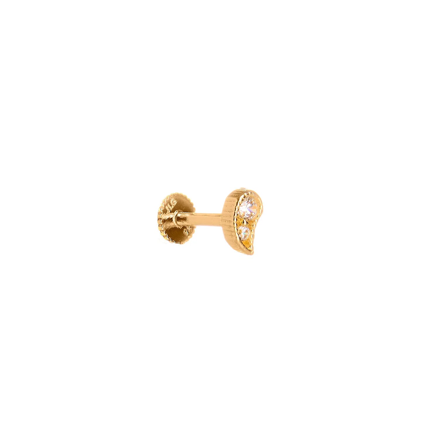9ct Gold Paisley Flatback