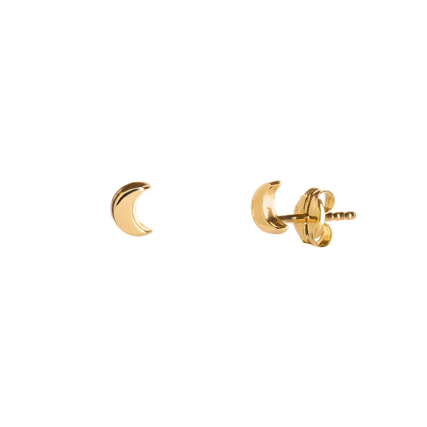 9ct Gold Moon Stud