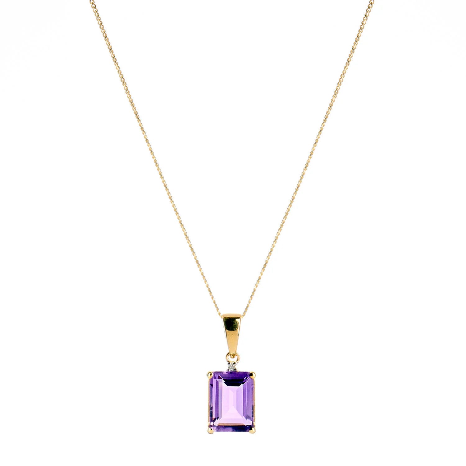 9ct Gold Purple Amethyst Necklace