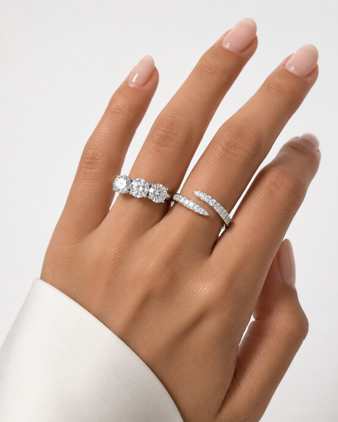 Silver Three Stone Ring
