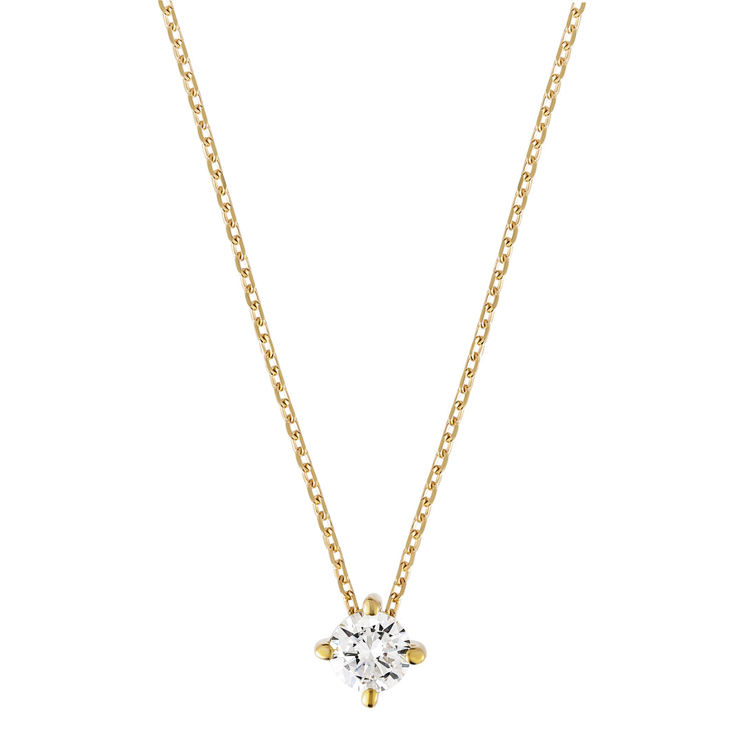 9ct Cz Solitaire Necklace