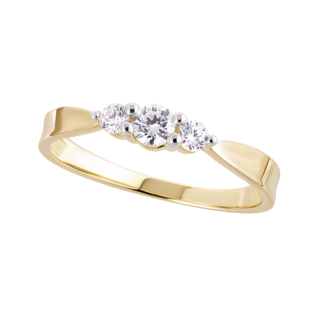 9ct Trinity Claw Band
