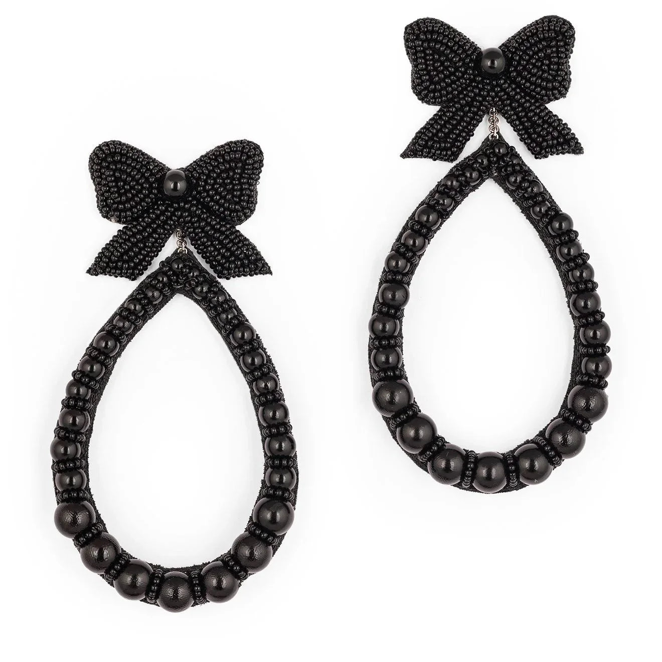 Black Drama Bow Earrings