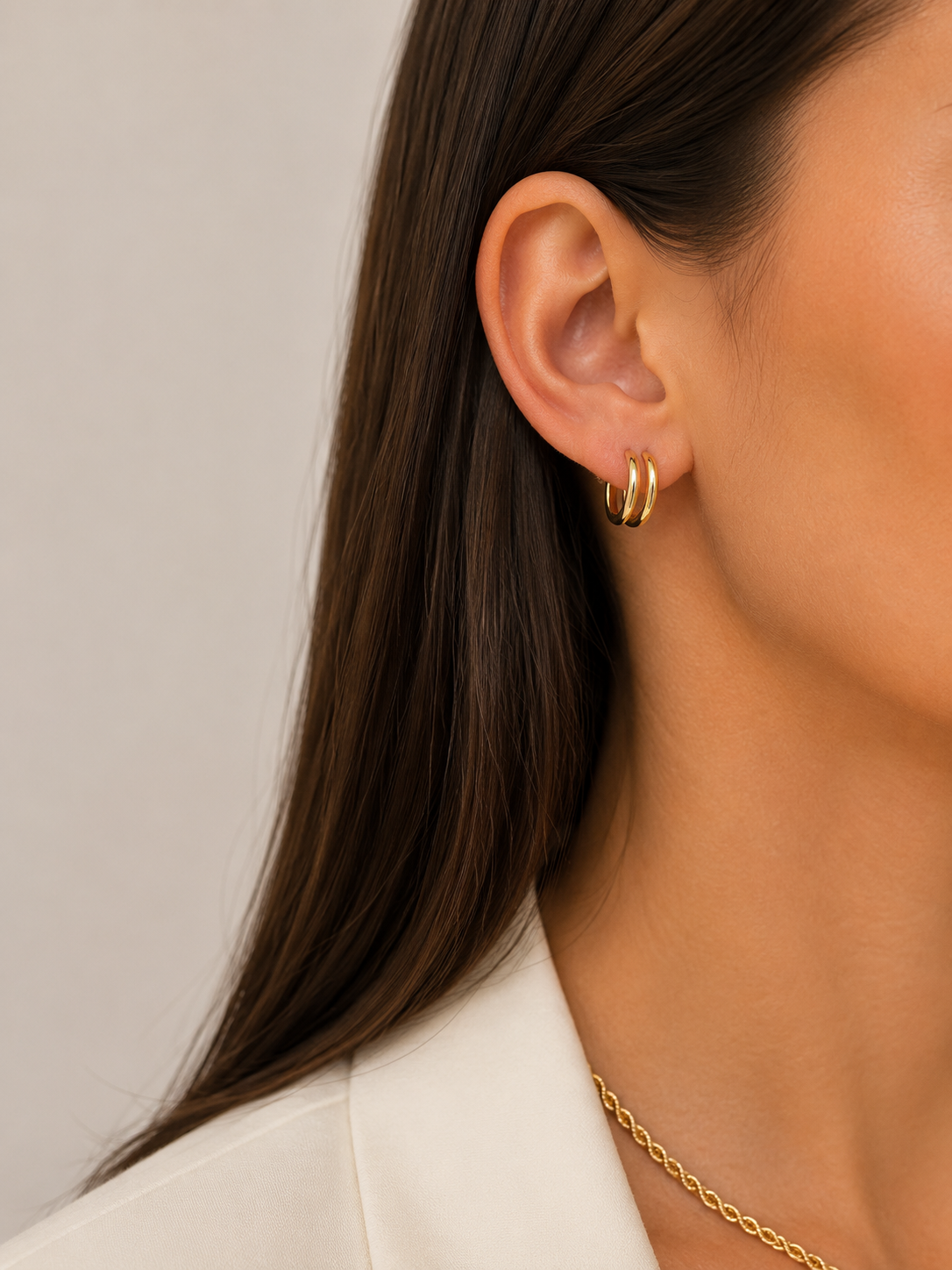 9ct Gold Double Hoop Earrings