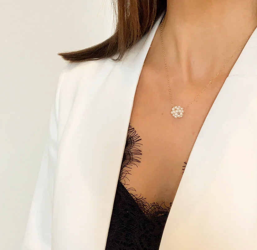 Pearl Cluster Necklace