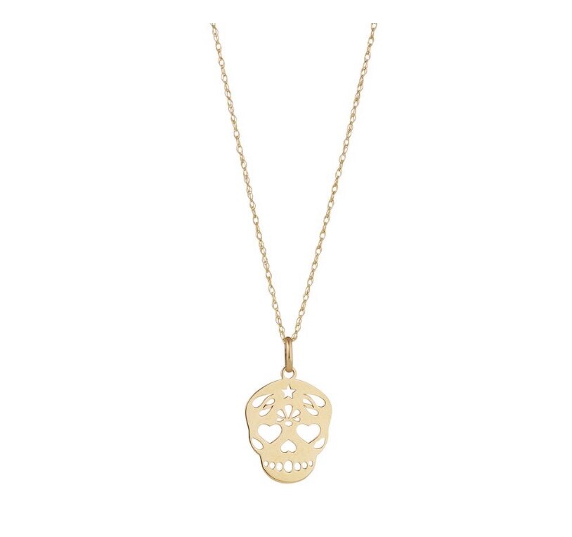 9ct Gold Skull Necklace