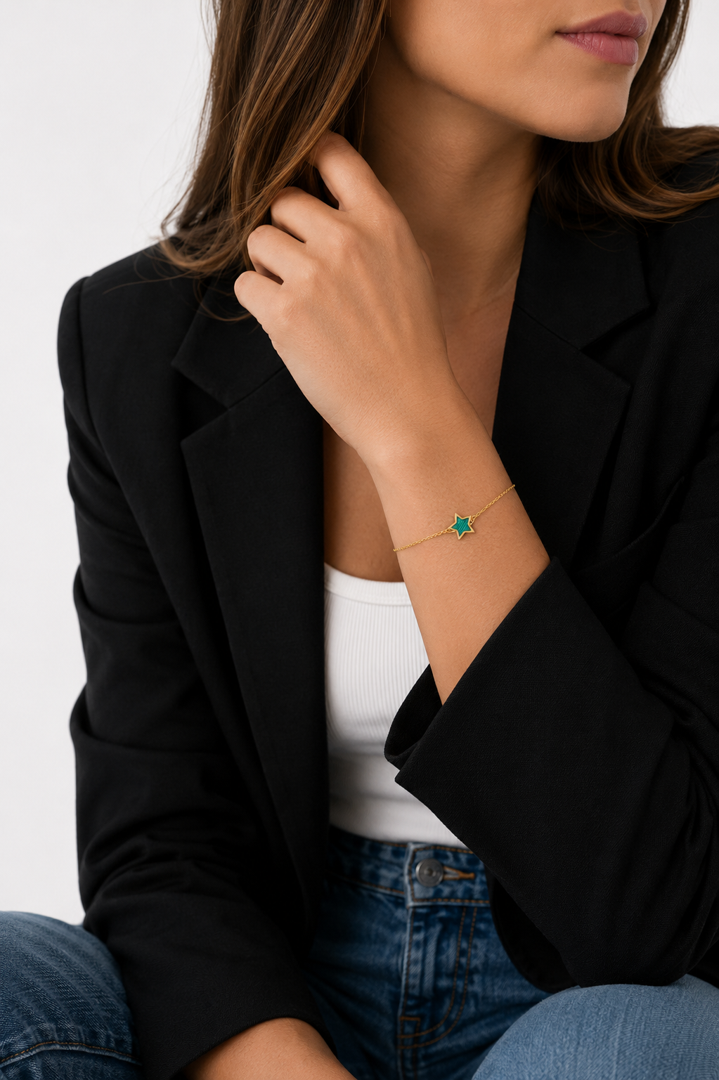 9ct Malachite Star Bracelet