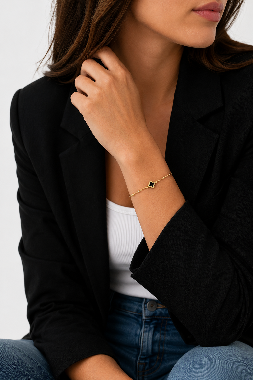 9ct Black Clover Bracelet