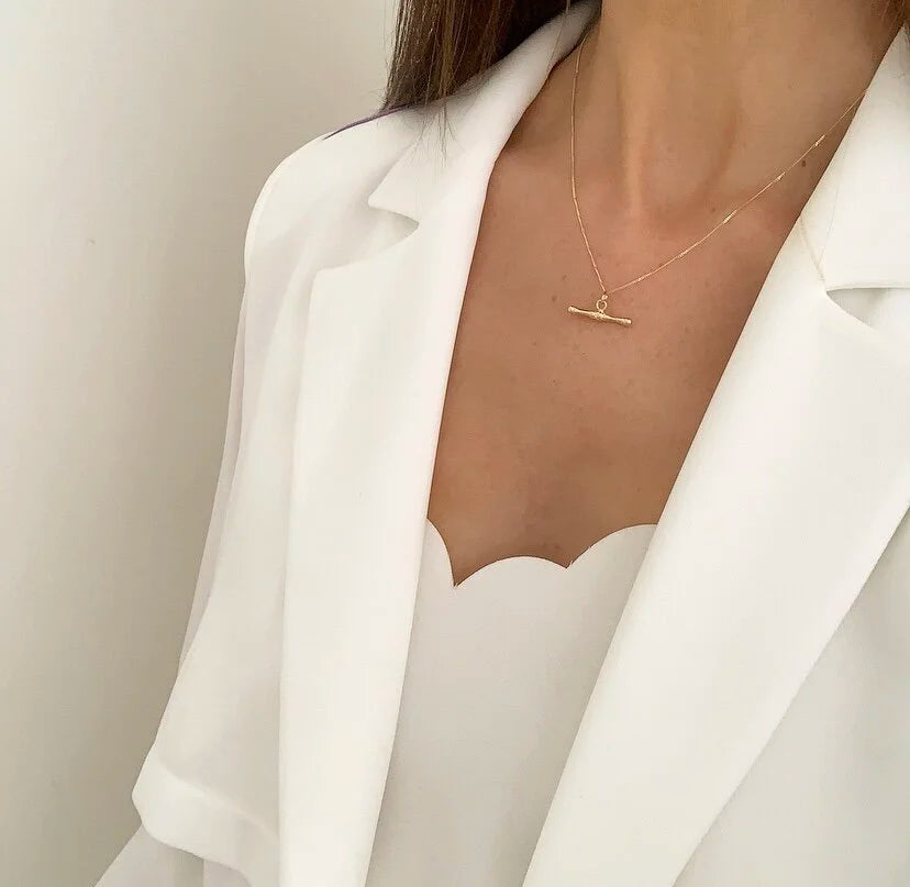 9ct Gold T Bar Necklace
