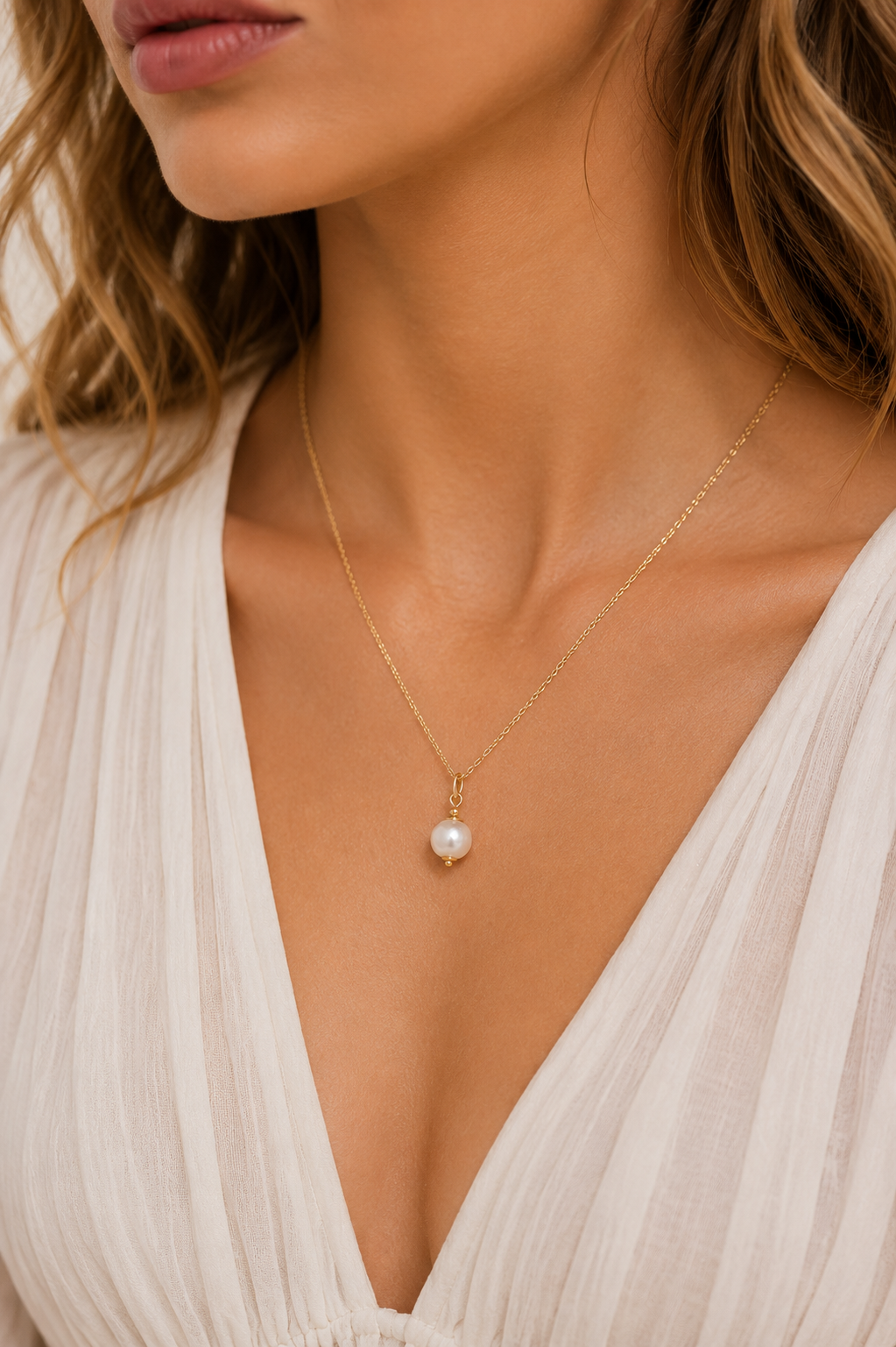 Petite Pearl Pendant Necklace