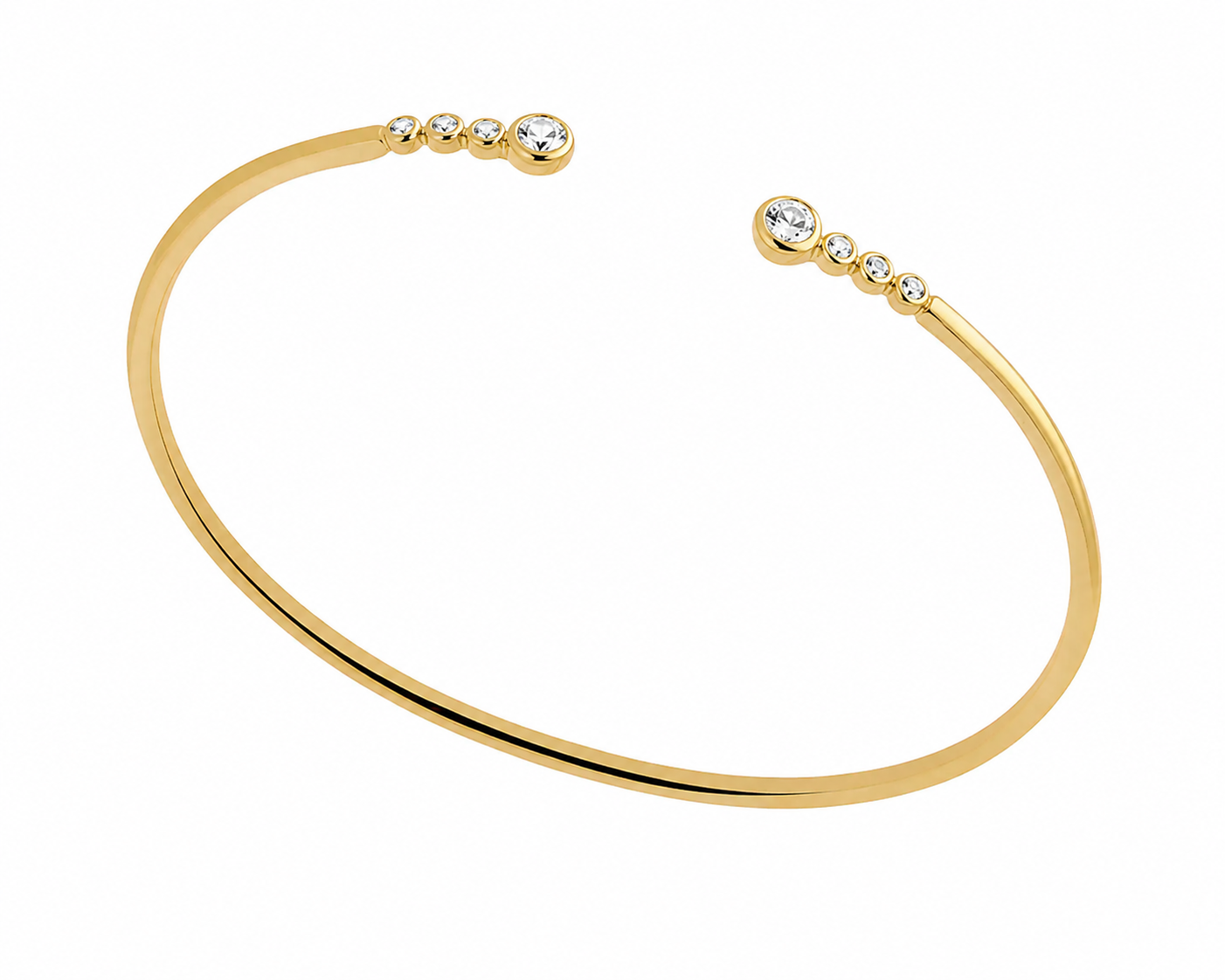 Gold CZ Torque Bangle