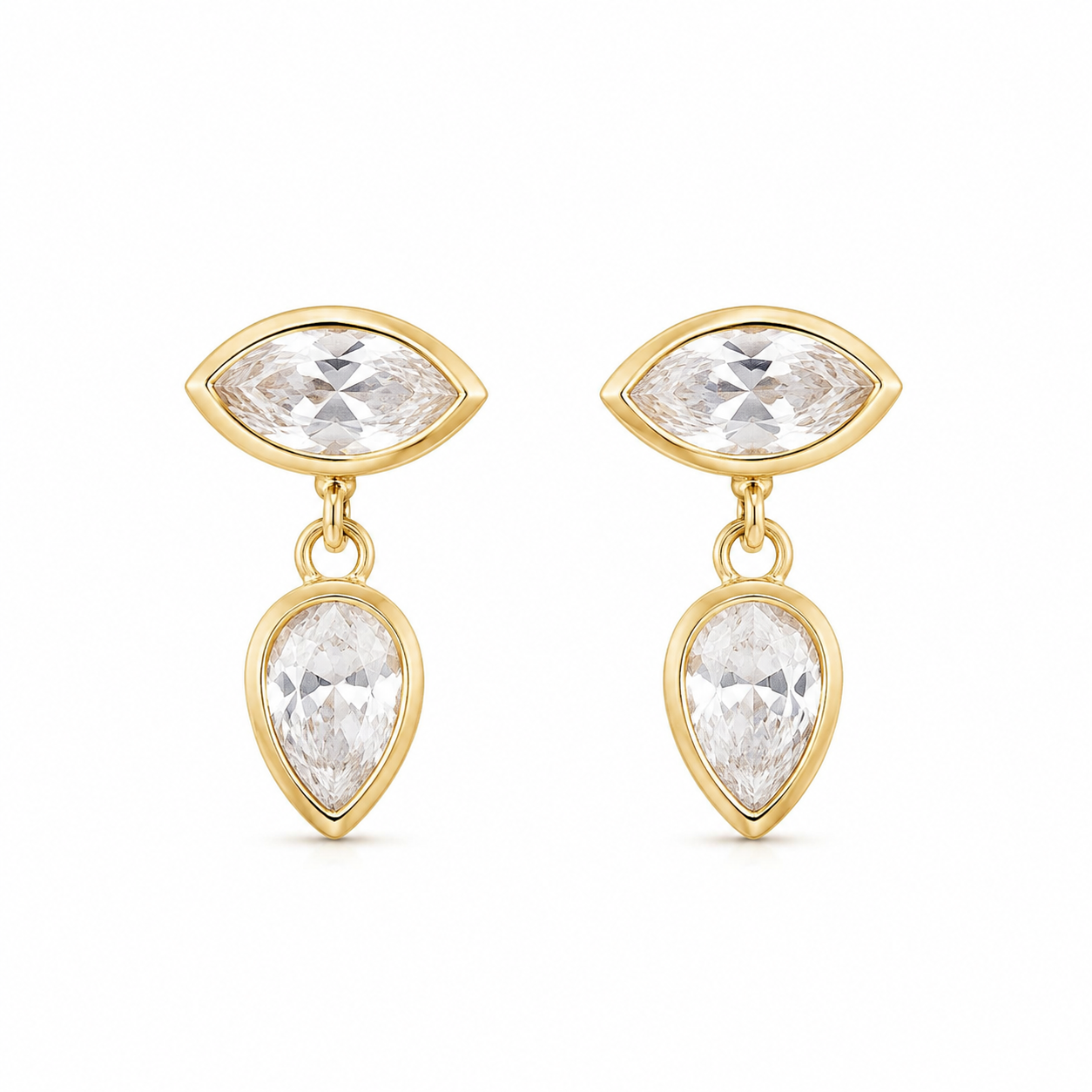 9ct Gold Dewdrop Drop Earrings