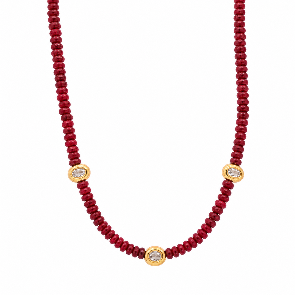 Lucie Necklace Red Jade