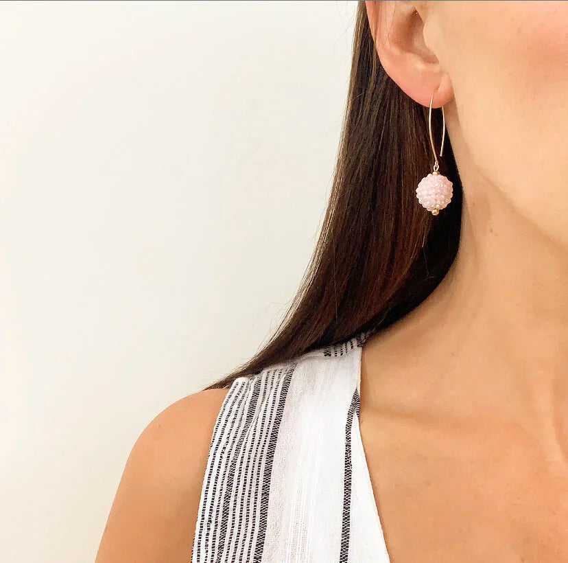 Pink Cluster Earrings