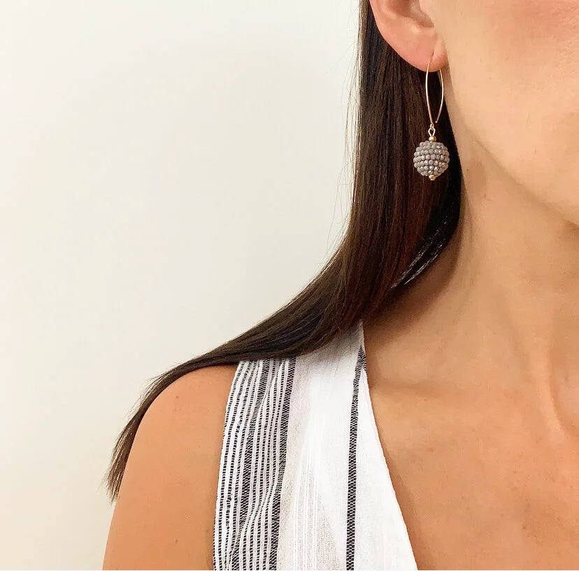 Grey Cluster Earrings