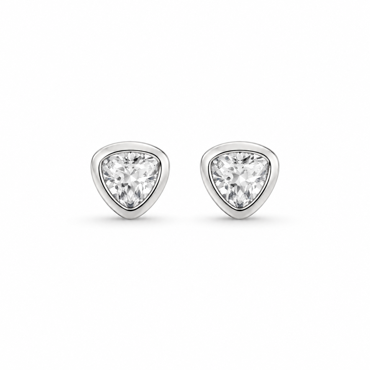 Mini Silver Triangle Studs