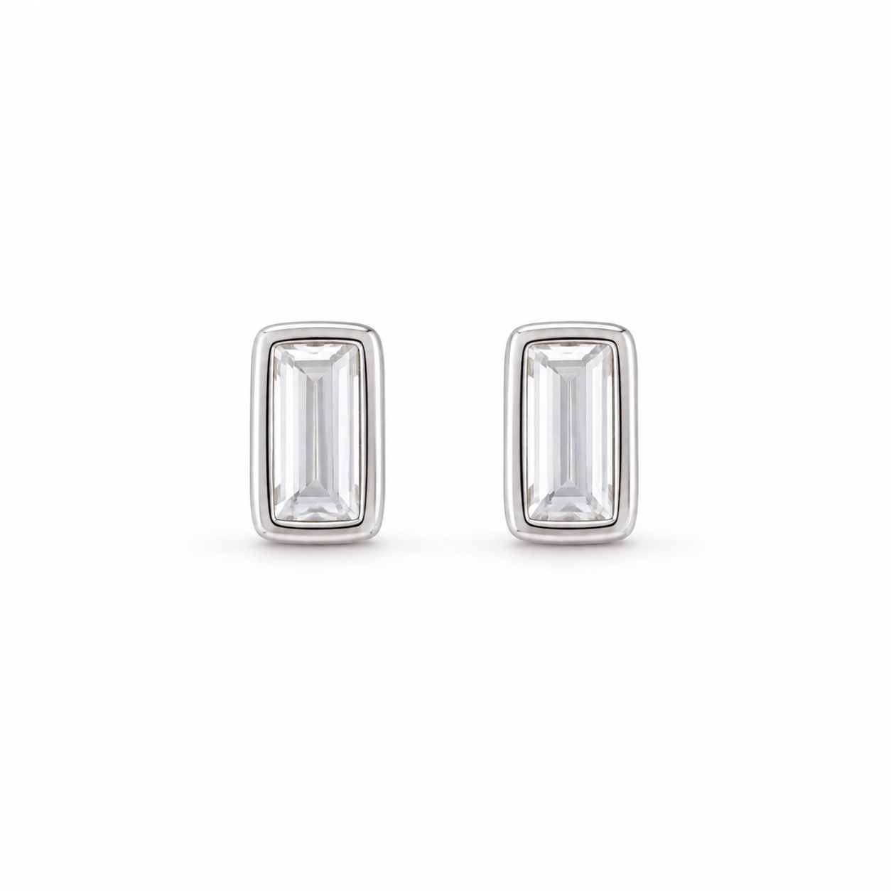 Mini Silver Rectangle studs