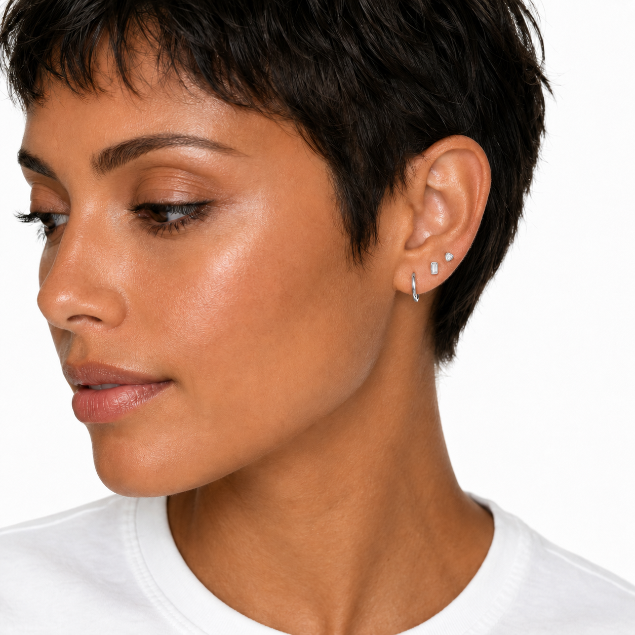 Mini Silver Triangle Studs