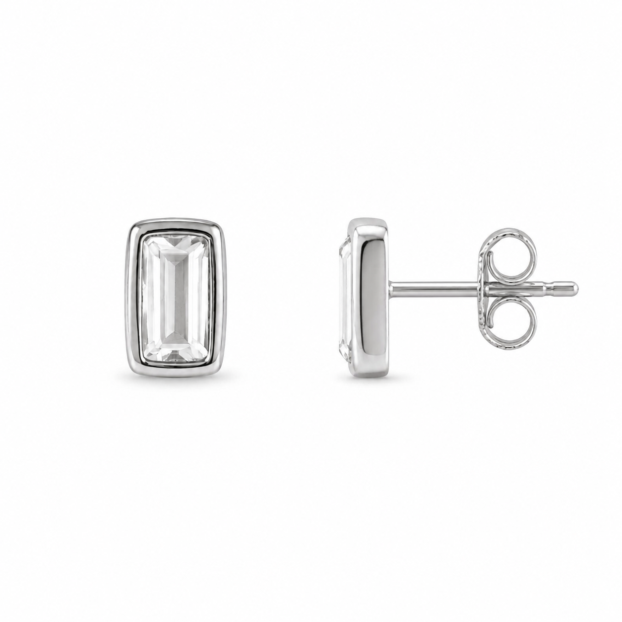 Mini Silver Rectangle studs