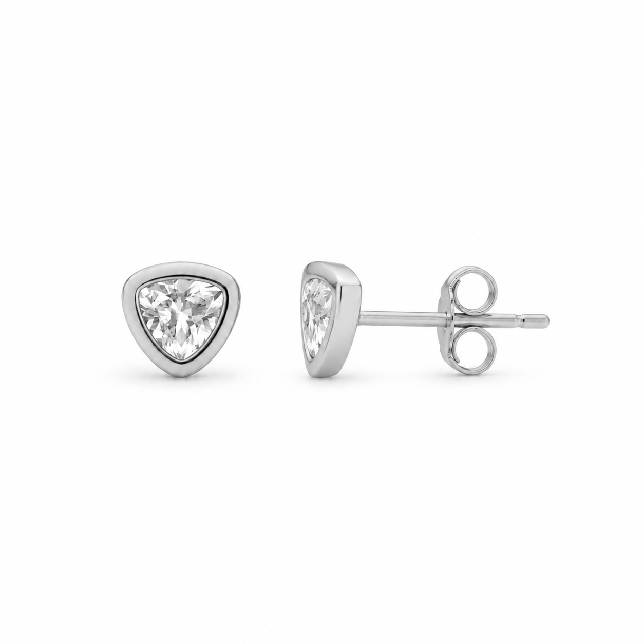 Mini Silver Triangle Studs