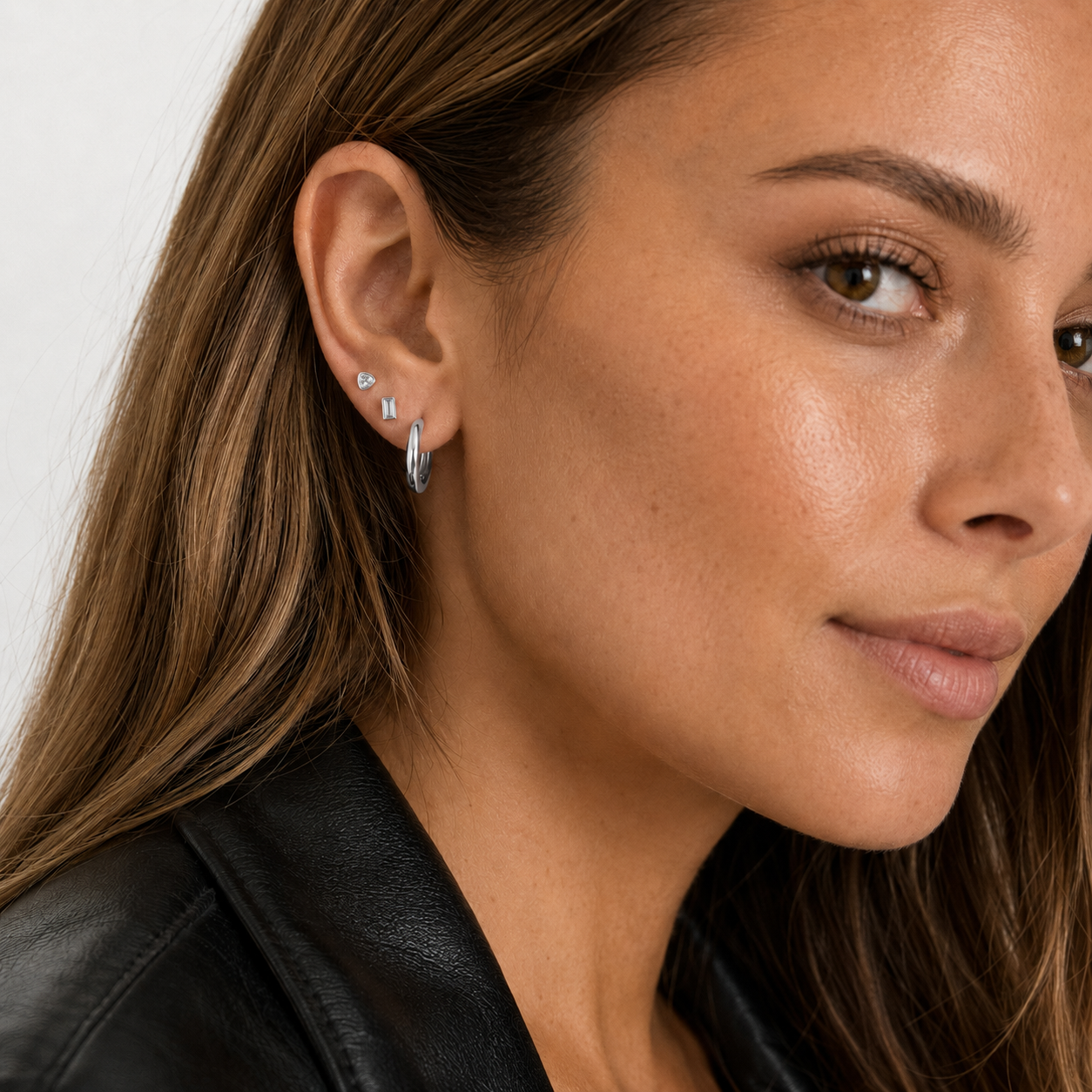 Mini Silver Triangle Studs