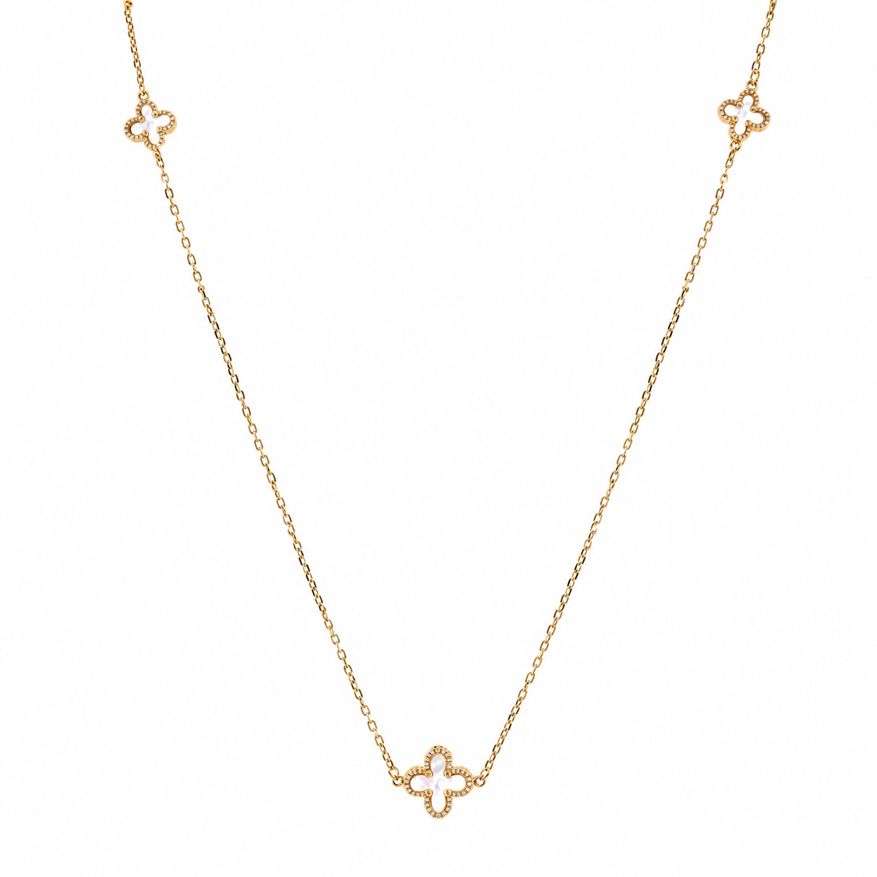 9ct Gold Three Petal Necklace